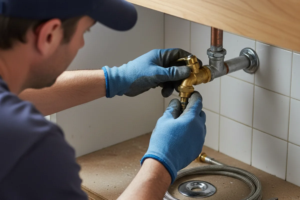 Shutoff valve and fitting work during Emergency Plumbing in Roberts